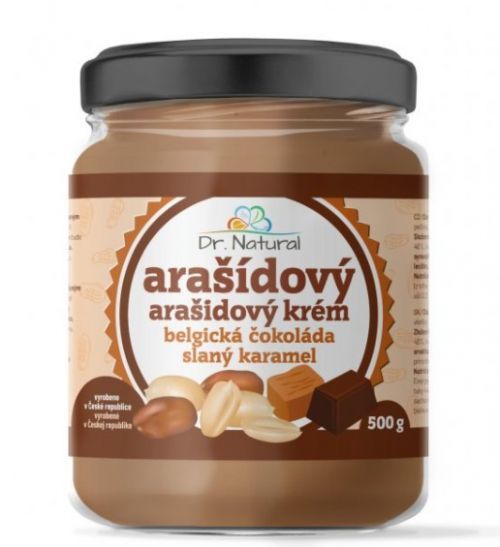 Dr. Natural Arašídový krém belgická čokoláda slaný karamel 500 g