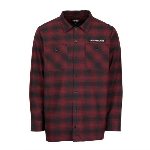 košile INDEPENDENT - Tilden Flannel L/S Shirt Maroon Check (MAROON CHECK)