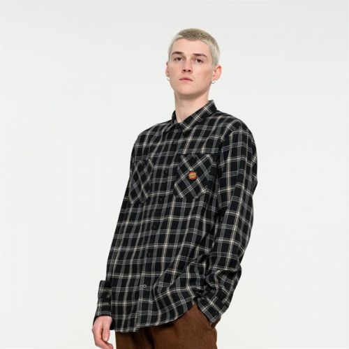 košile SANTA CRUZ - Apex L/S Shirt Black Check (BLACK CHECK) velikost: L