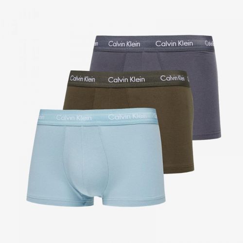 Calvin Klein Cotton Stretch Low Rise Trunk 3-Pack Sleek Grey/ Tourmaline/ Olive S