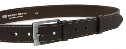 Penny Belts Pánský kožený opasek 35-1-40 dark brown 90 cm