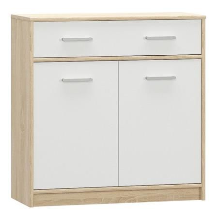 Kondela Komoda 2D1S, bílá/dub sonoma, TEYO
