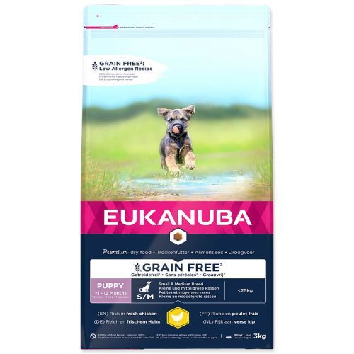EUKANUBA Puppy Small & Medium Grain Free Chicken 3 kg
