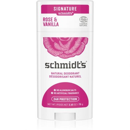 Schmidt's Rose + Vanilla tuhý deodorant bez obsahu hliníkových solí 58 ml
