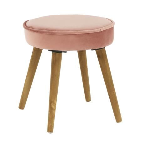 Kondela Taburet, růžová Velvet látka / hnědá, SAIDA
