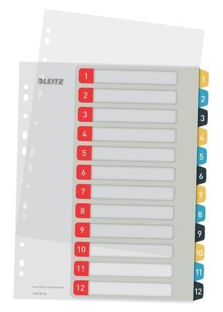 Celoplastové rejstříky Leitz Cosy A4 popisovatelné na počítači 1-6, 12480000