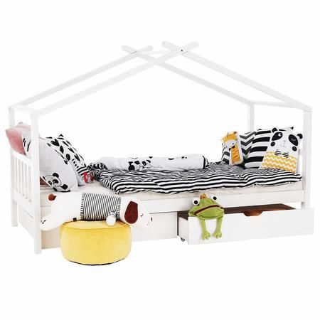 Kondela Postel s 2 kontejnery, bílá, ELISIA