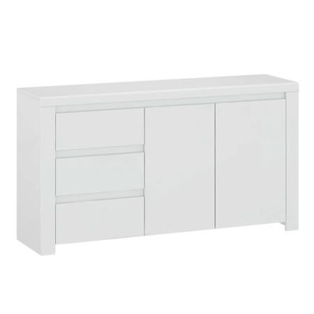 Kondela Komoda 2D3S, bílý lesk, LINDY