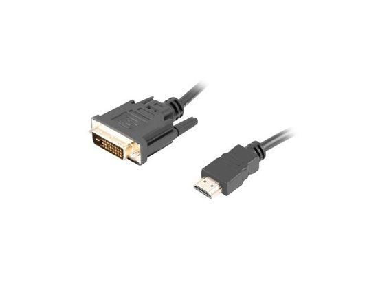 LANBERG HDMI(M)->DVI-D(M)(24+1) CABLE 3M BLACK DUAL LINK WITH GOLD-PLATED 4K CONNECTORS
