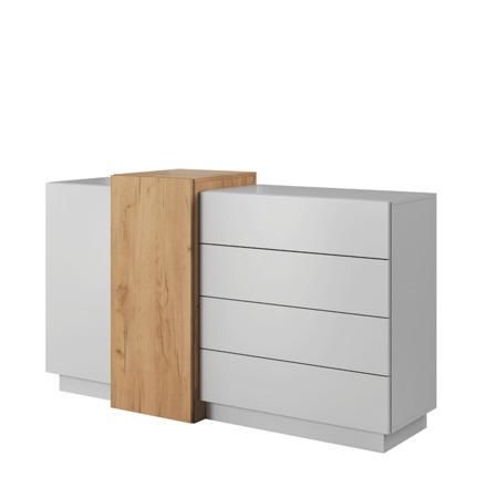 Kondela Komoda 2D4S, bílá / dub craft zlatý, TRIO