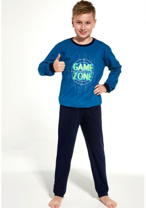 Chlapecké pyžamo Cornette 267/131 young Game zone 134/140 Modrá