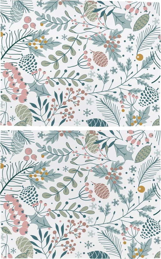 Vánoční látkové prostírání v sadě 2 ks 45x35 cm Pastel Christmas - Butter Kings