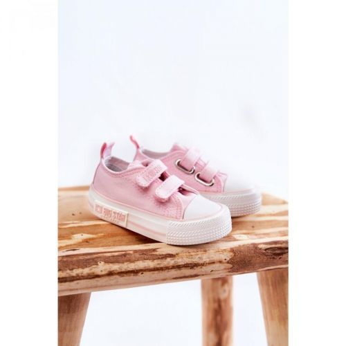 Children's Cloth Sneakers With Velcro BIG STAR KK374083 Pink