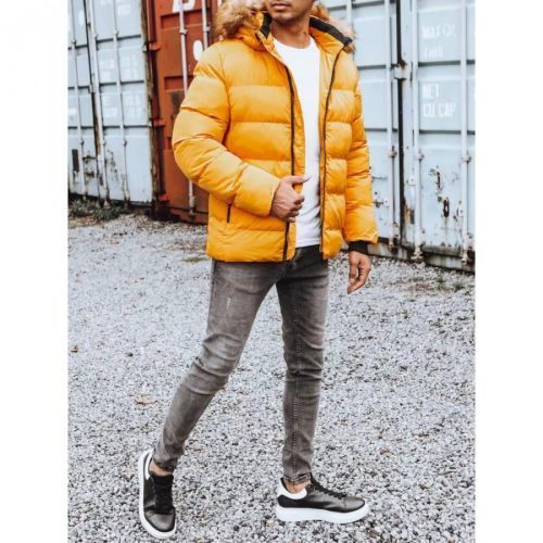 Yellow men's quilted winter jacket Dstreet TX4162