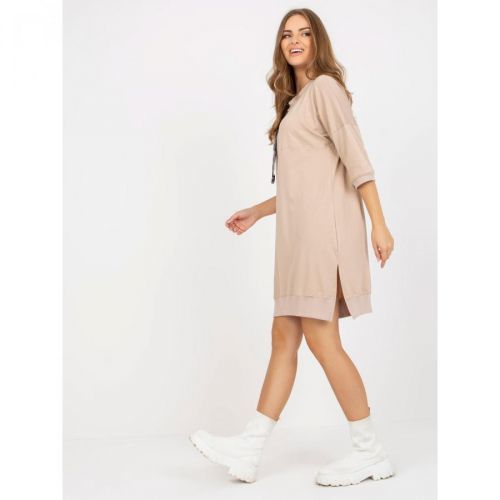 Casual light beige dress made of Ernestine cotton