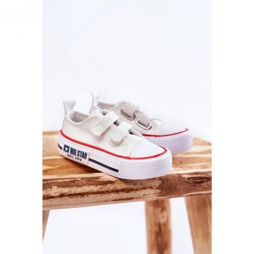 Children's Cloth Sneakers With Velcro BIG STAR KK374079 White