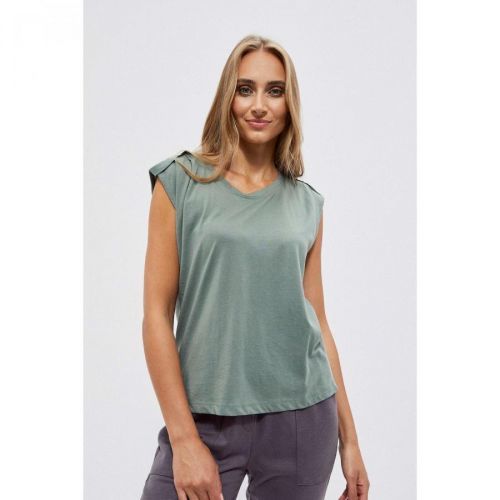 Cotton blouse with short sleeves