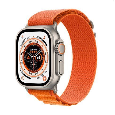 Apple Watch Ultra GPS + Cellular 49mm Titanium Case with Orange Alpine Loop - Medium
