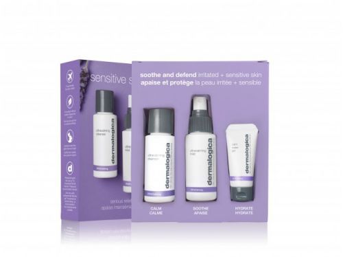 Dermalogica UltraCalming™ Sensitive Skin Rescue dárková kazeta pro ženy pleťový gel UltraCalming Calm Water Gel 15 ml + pleťový čisticí gel UltraCalming Cleanser 50 ml + pleťová mlha UltraCalming Mist 50 ml