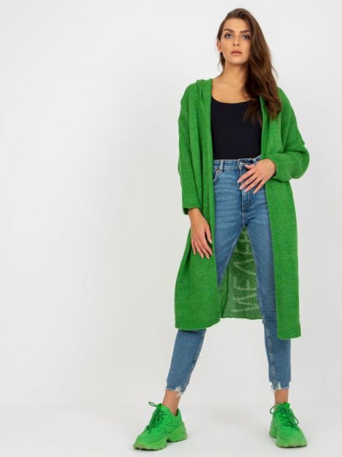 Zelený dlouhý kardigan 