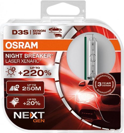 OSRAM XENARC D3S 66340XNX-HCB NIGHT BREAKER LASER Next gen plus 220procent 35W PK32d-5 2ks 4052899631304