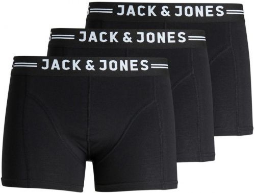 Jack&Jones 3 PACK - pánské boxerky SENSE 12081832 Black Black waistband XXL