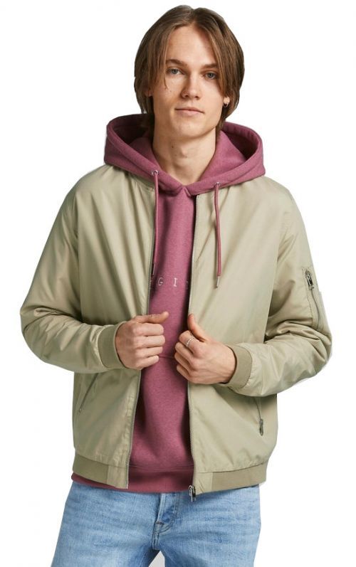 Jack&Jones Pánská bunda JJERUSH BOMBER 12165203 Crockery L