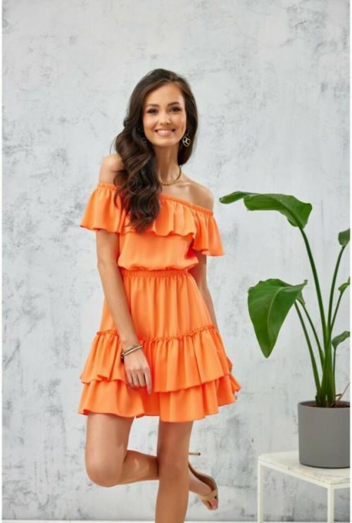 Dámské šaty SUK0291 - Roco - 40/L - oranžová