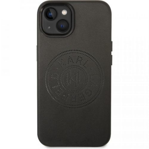 Karl Lagerfeld PU Leather Perforated Logo kryt iPhone 14 Plus černý