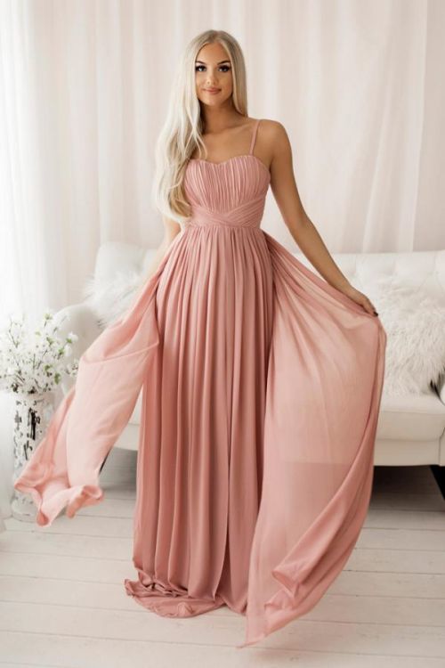 Dámské společenské šaty R1391 - YourNewStyle - L-40 - pudrovo-růžová