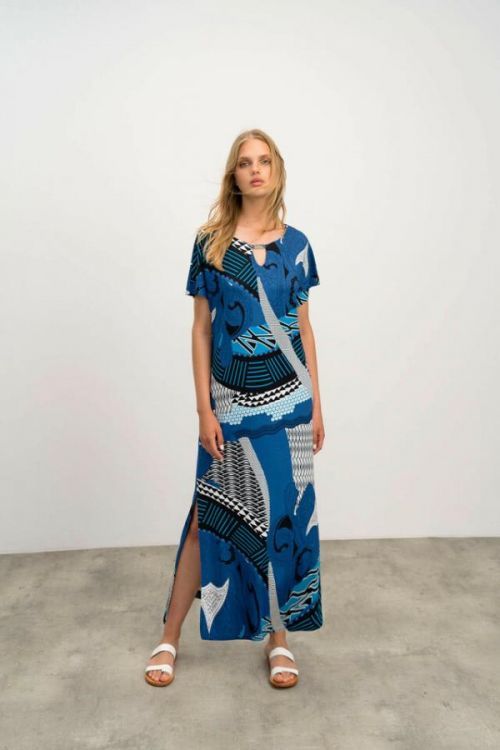 Dámské elegantní šaty 16421 - Vamp - XL - modrá mix