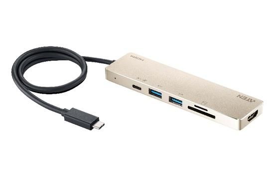 ATEN USB-C Multiport Mini Dock with Power Pass-Through, UH3239-AT