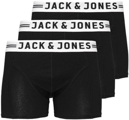 Jack&Jones 3 PACK - pánské boxerky JACSENSE 12081832 Black S