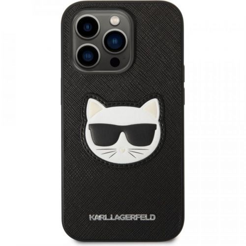 Karl Lagerfeld PU Saffiano Choupette Head kryt iPhone 14 Pro Max černý