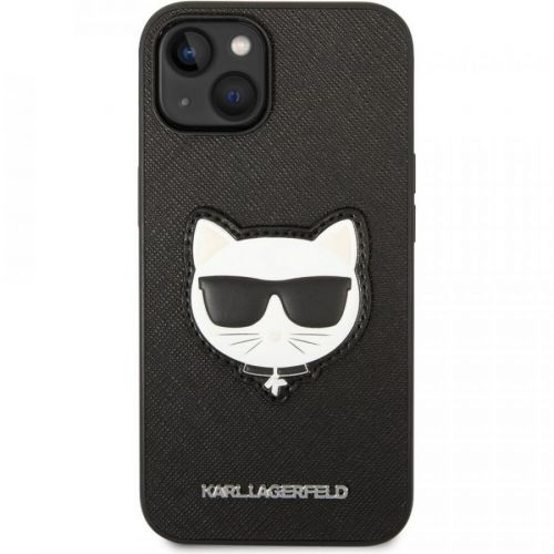 Karl Lagerfeld PU Saffiano Choupette Head kryt iPhone 14 Plus černý