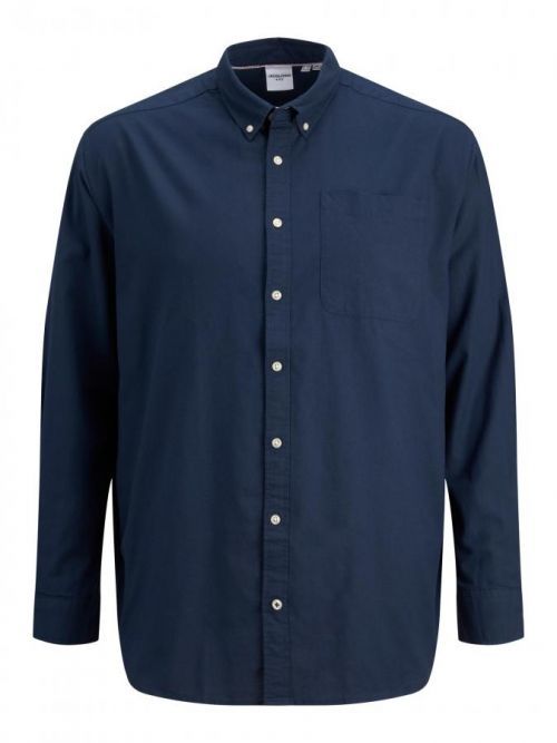 Jack&Jones PLUS Pánská košile JJEOXFORD Slim Fit 12190444 Navy Blazer PLUS SIZE 3XL