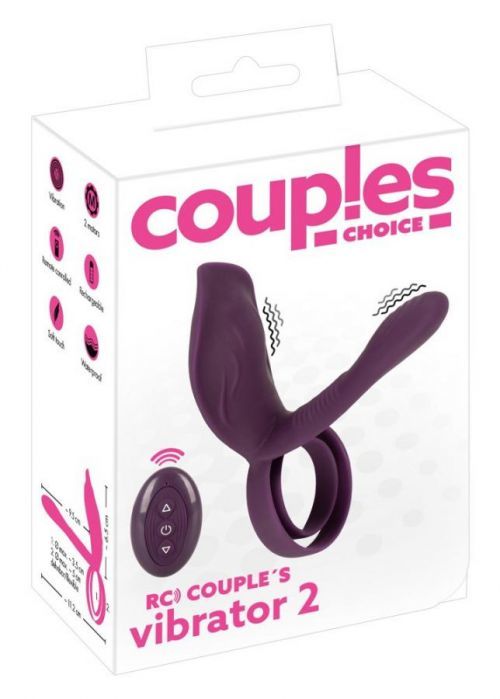 Couples Choice - rechargeable, radio penis ring (purple)