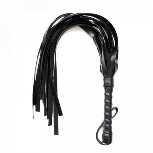 Faux leather whip - black (42cm)