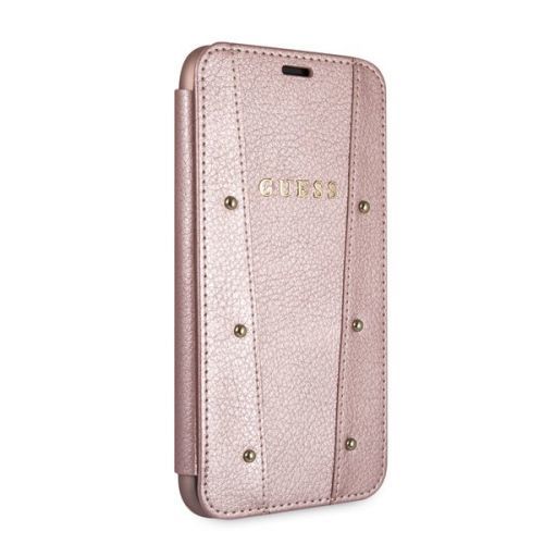 Guess Kaia flipové pouzdro GUFLBKI65KAILRG pro Apple iPhone XS Max rose gold