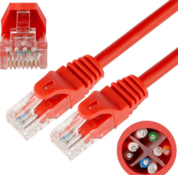 UTP Patch Kabel Neku 2x RJ45 CAT6 0,5m, červený