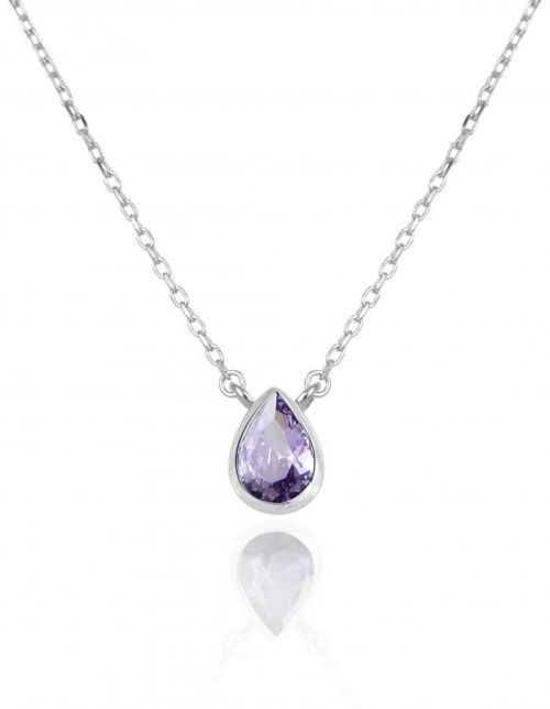 Beneto Exclusive Překrásný stříbrný náhrdelník s ametystem AMEAGS2/46