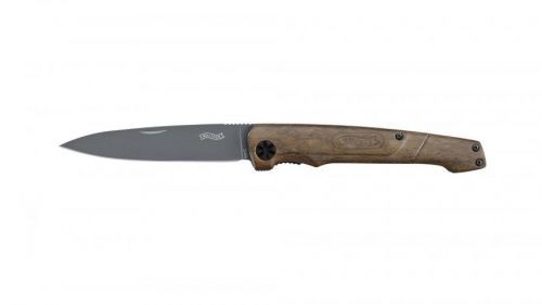 Zavírací nůž Blue Wood BWK 1 Walther® – Šedá čepel – Titanium Coating, Hnědá (Barva: Hnědá, Varianta: Šedá čepel – Titanium Coating)