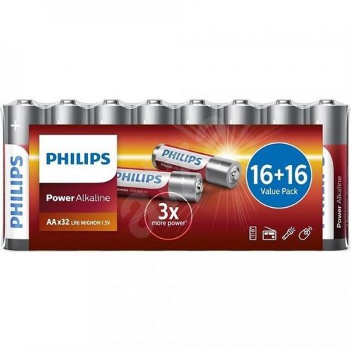 PHILIPS LR6P32FV/10 Power Alkaline tužkové baterie 32 kusů