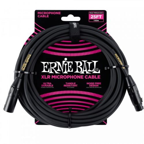 Ernie Ball 25' XLR Cable Black