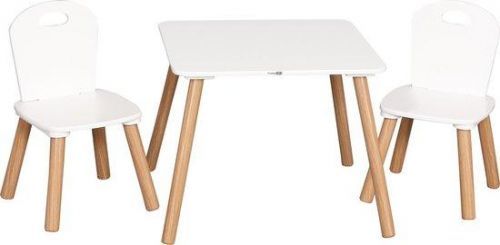 FreeOn Dřevěný stolek s židlemi Athena bílý