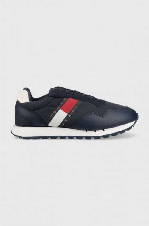 Sneakers boty Tommy Jeans Retro Leather Tjm Ess , tmavomodrá barva