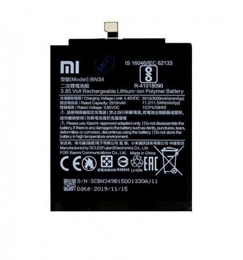 BN34 Xiaomi Baterie 3000mAh (Service Pack)