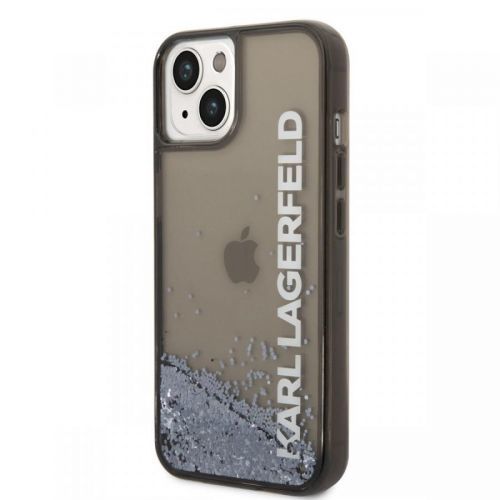 Karl Lagerfeld Translucent Liquid Glitter Zadní Kryt pro iPhone 14 Plus Black