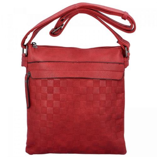 Dvoukomorová dámská koženková crossbody Hugo, červená