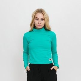 TARSIA cropped turtle neck long sleeve shirt